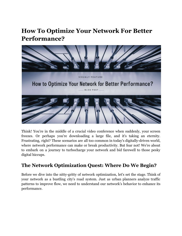 how to optimize your network for better n.w