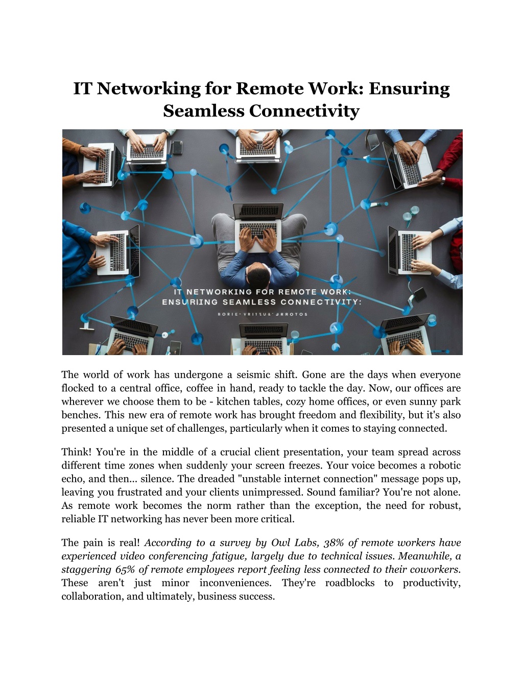 it networking for remote work ensuring seamless l.w