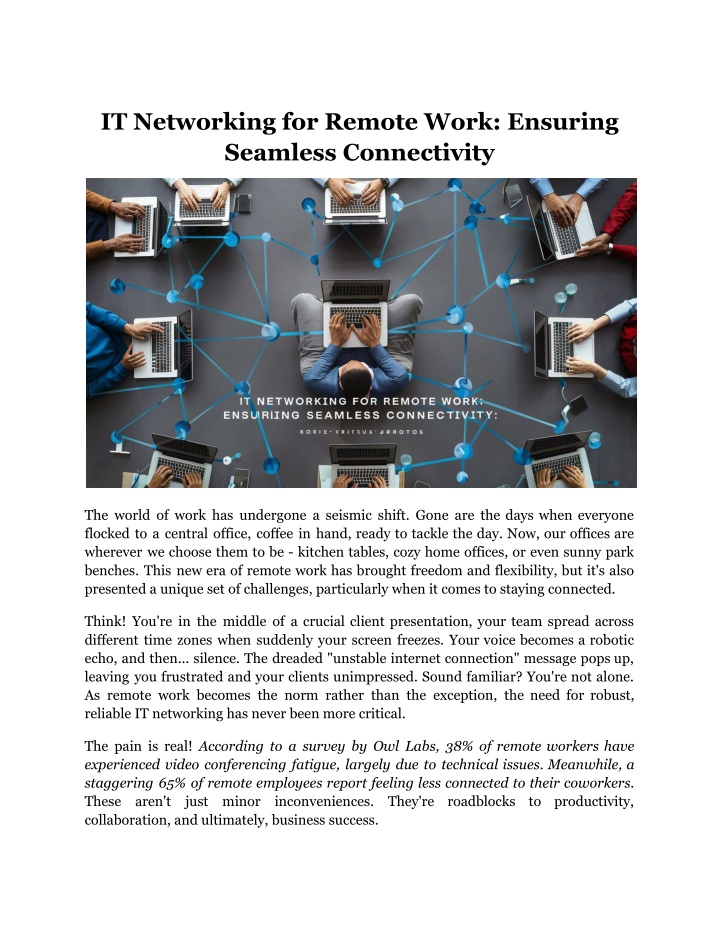it networking for remote work ensuring seamless n.w