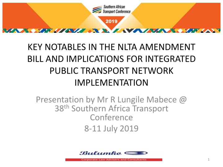 Key Notables in NLTA Amendment Bill for Integrated Transport Network
