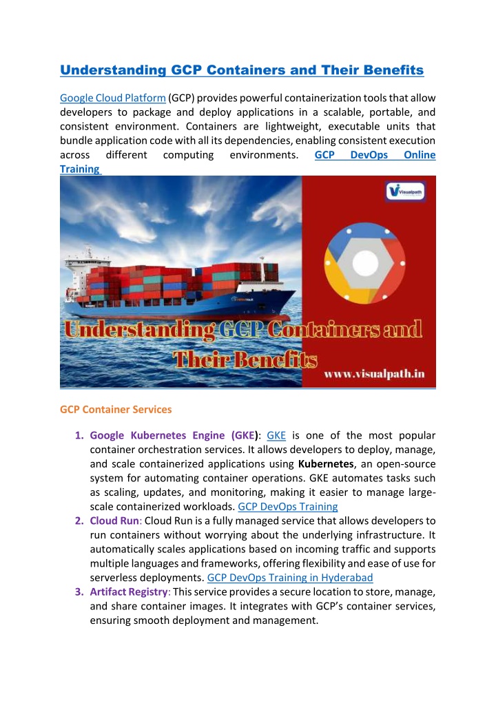 understanding gcp containers and their benefits n.w