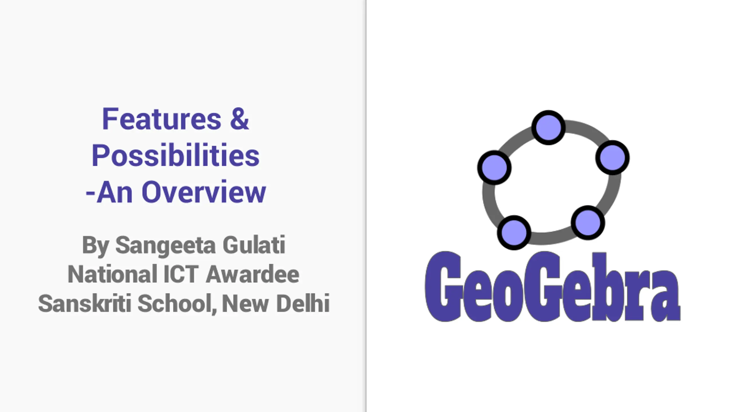 Math with GeoGebra: Features and Possibilities