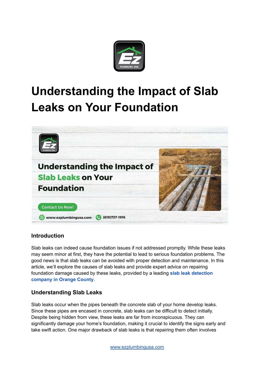 understanding the impact of slab leaks on your l.w