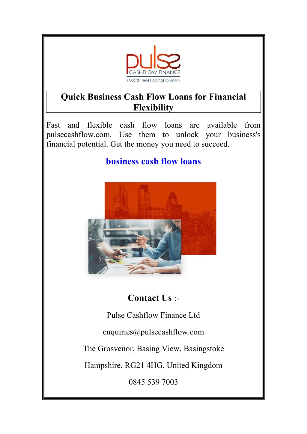 quick business cash flow loans for financial l.w