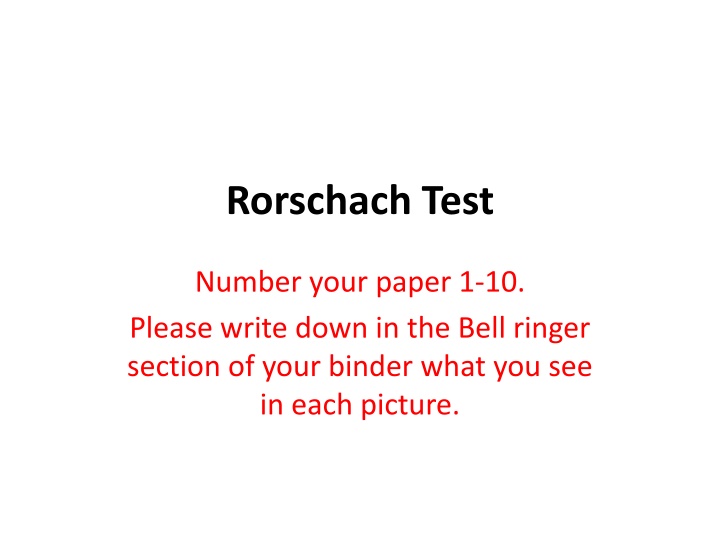 Rorschach Test Images Analysis and Interpretation