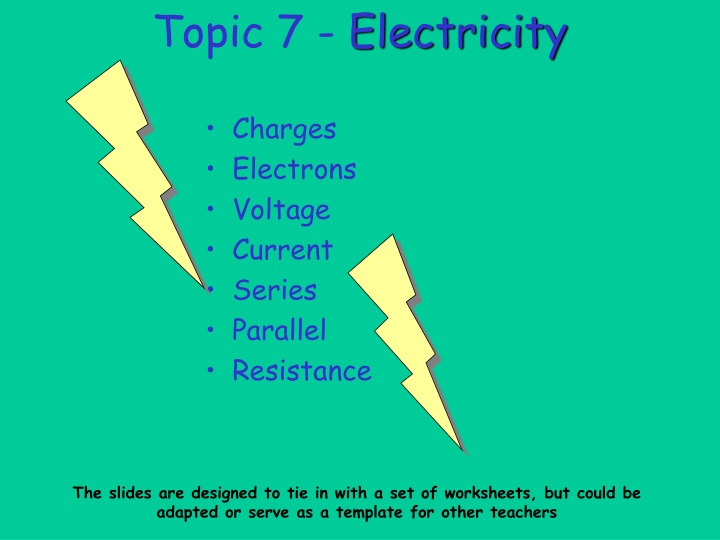 Electricity and Charges: A Teaching Resource