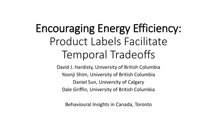 Enhancing Energy Efficiency through Product Labels and Behavioral Insights