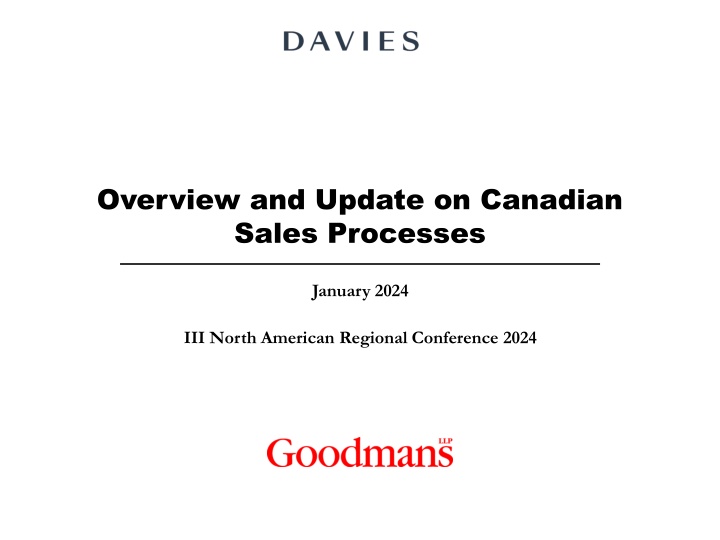 Canadian Sales Processes Overview & Update - Jan 2024 Conference