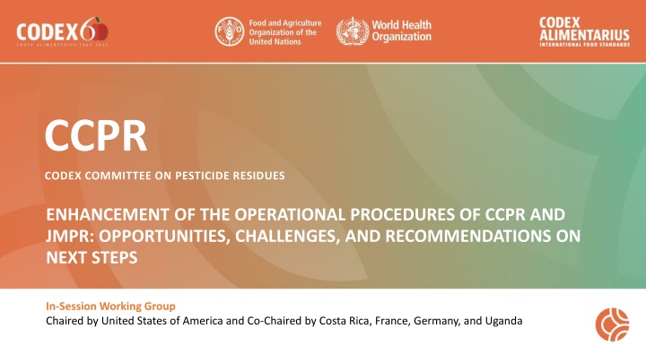 Enhancing Operational Procedures of CCPR and JMPR: Challenges and Recommendations