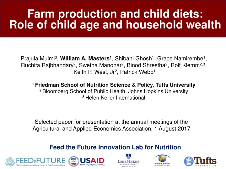 Role of Farm Production in Child Diet Quality