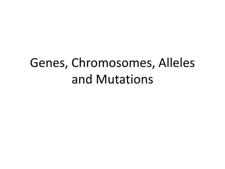 Genes, Chromosomes, Alleles, and Mutations in DNA