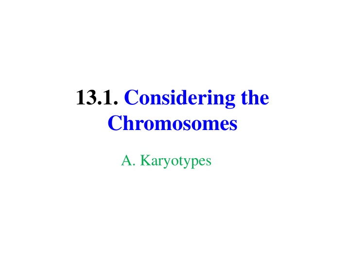 Chromosomal Abnormalities and Syndromes