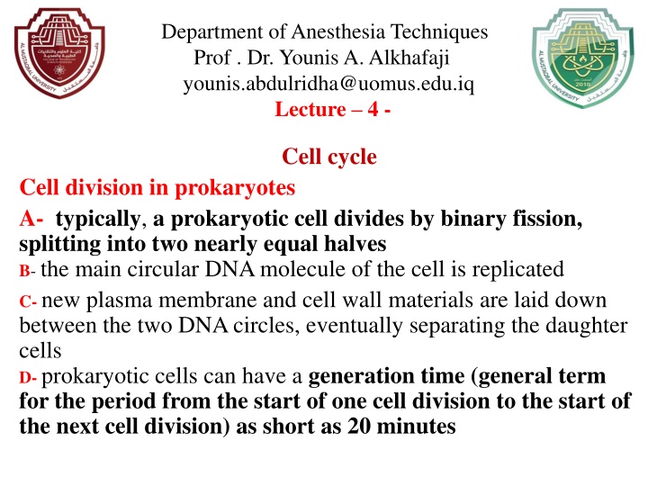 Overview of Cell Division in Prokaryotes and Eukaryotic Cells