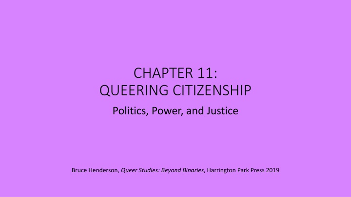 Queer Citizenship and Critical Perspectives on Naturalization