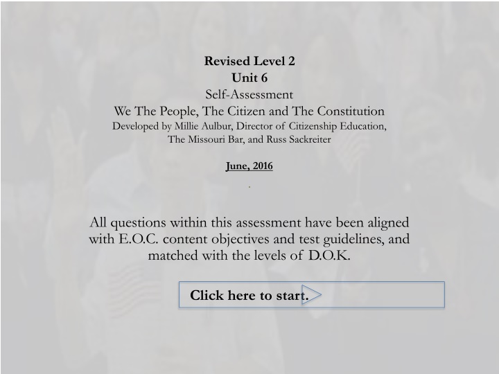 Revised Level 2 Unit 6 Self-Assessment on Segregation and Citizenship