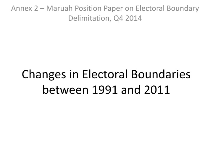 Changes in Singapore Electoral Boundary Delimitation from 1997 to 2011