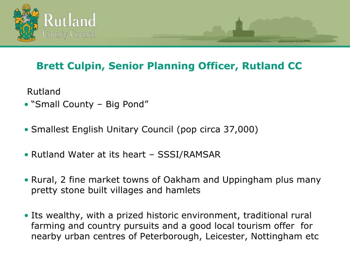 Planning Initiatives and Challenges in Rutland County