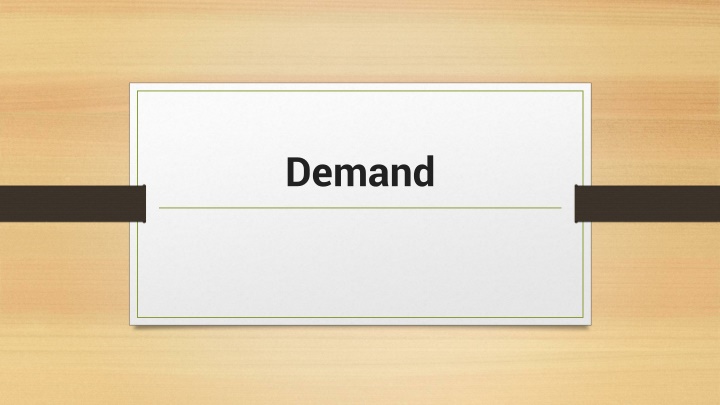 Demand in Economics