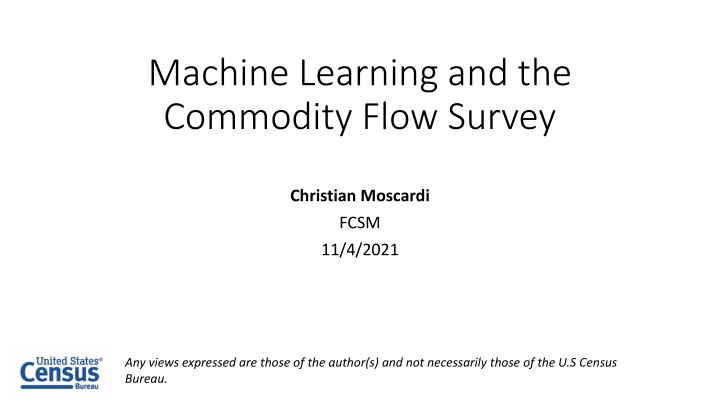 Machine Learning in Commodity Flow Survey: Improving Data Quality
