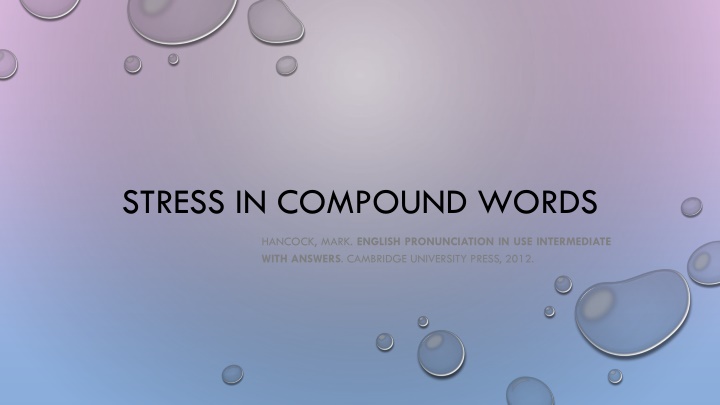 Stress in Compound Words for English Pronunciation