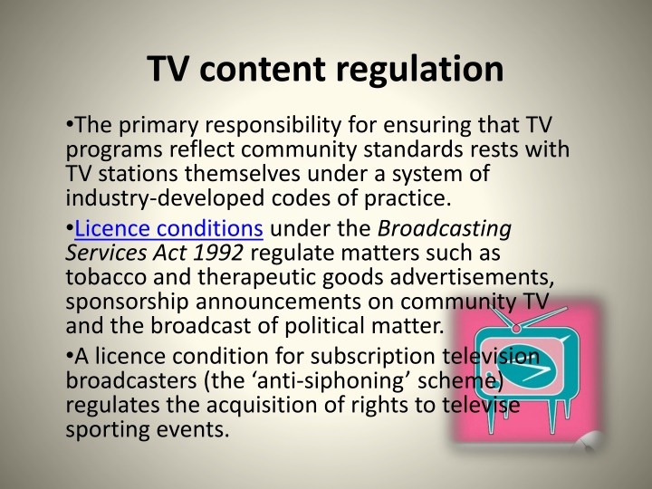 Television Content Regulation in Australia
