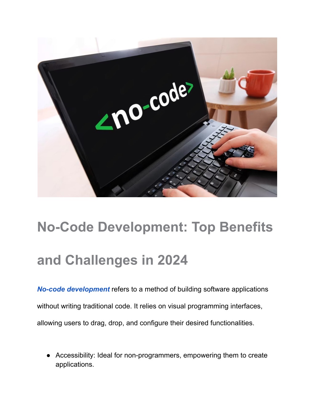 no code development top benefits l.w