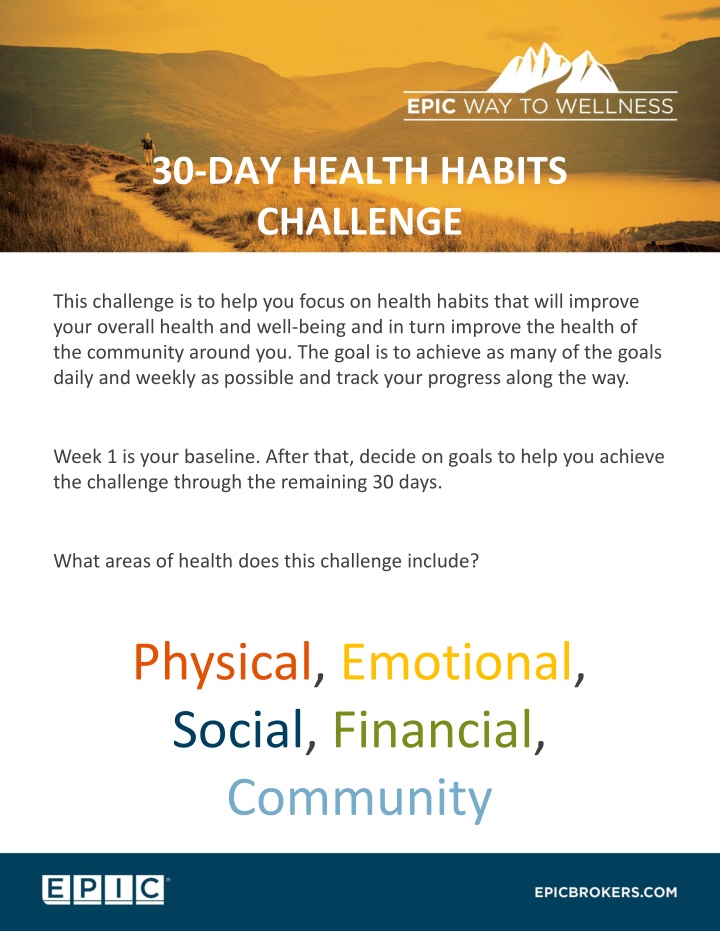 30-Day Health Habits Challenge for Overall Well-being