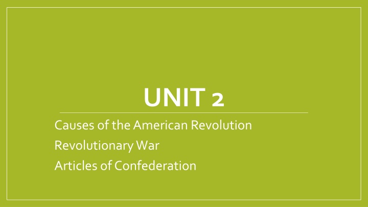 Causes of the American Revolution and Enlightenment Influence