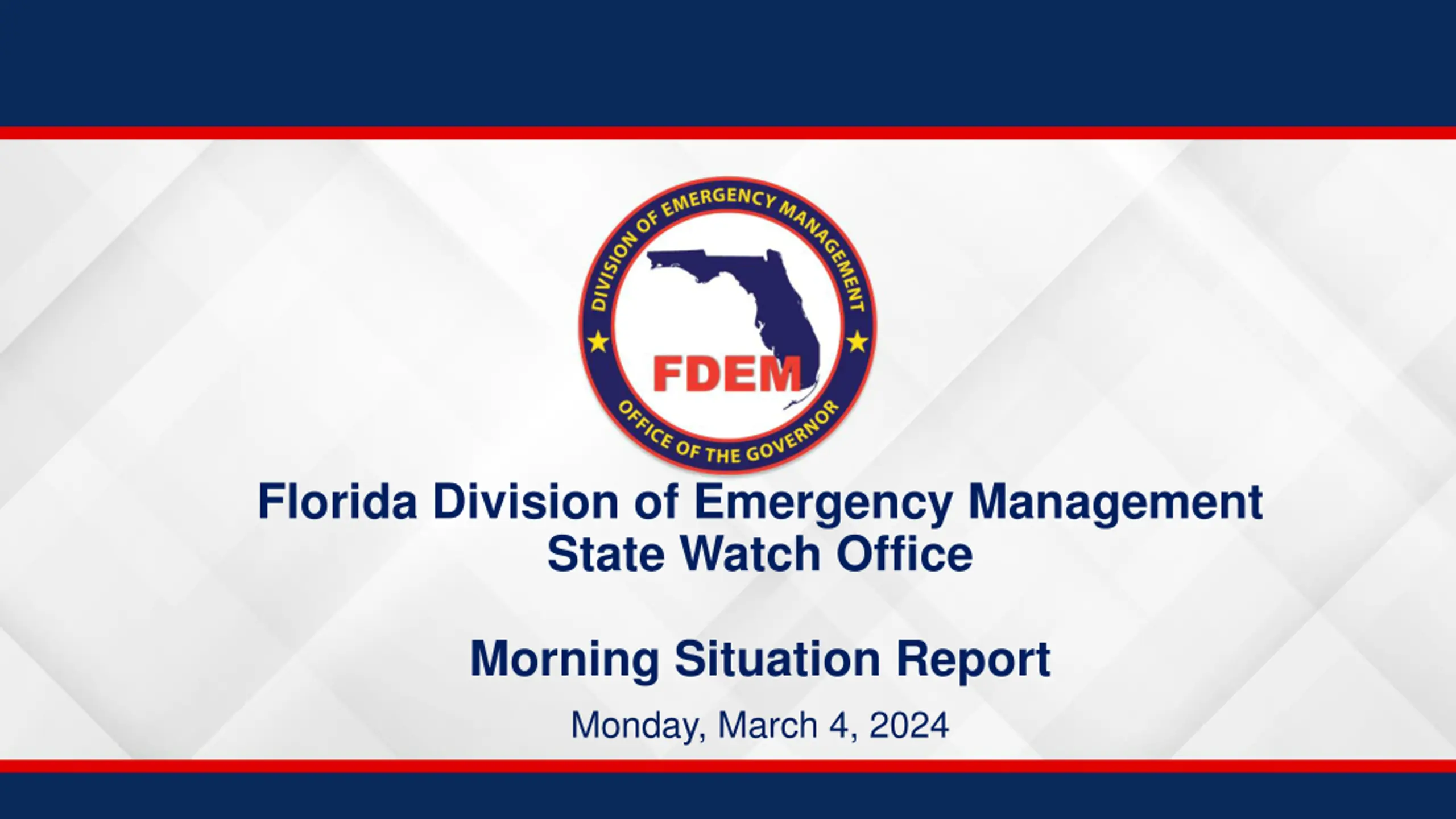 Florida Emergency Management March 4, 2024 Report