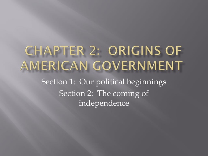 Foundations of American Governance: From Our Political Beginnings to Independence