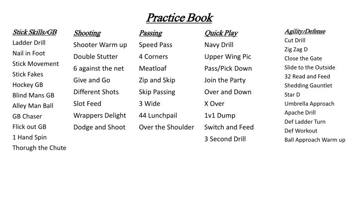 Lacrosse Stick Skills and Training Guide