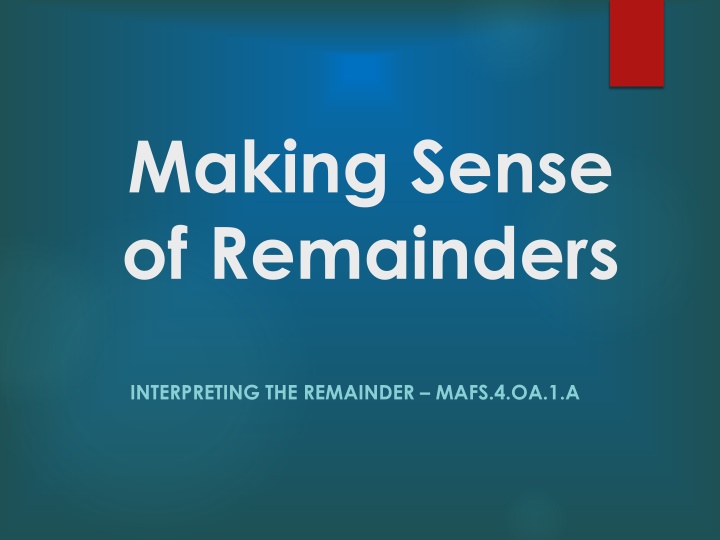 Remainders in Division Problems
