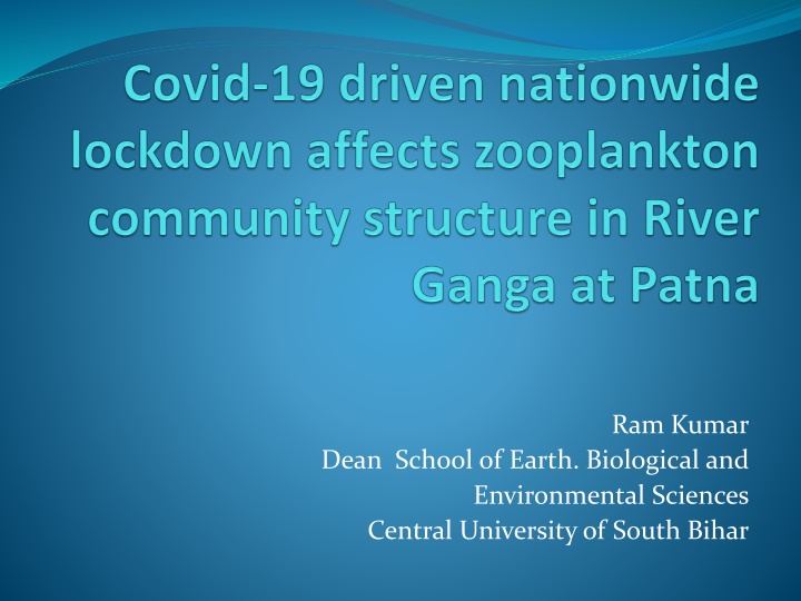 Ecology Study of Gangetic River Dolphins and Zooplankton Community Response to Environmental Changes