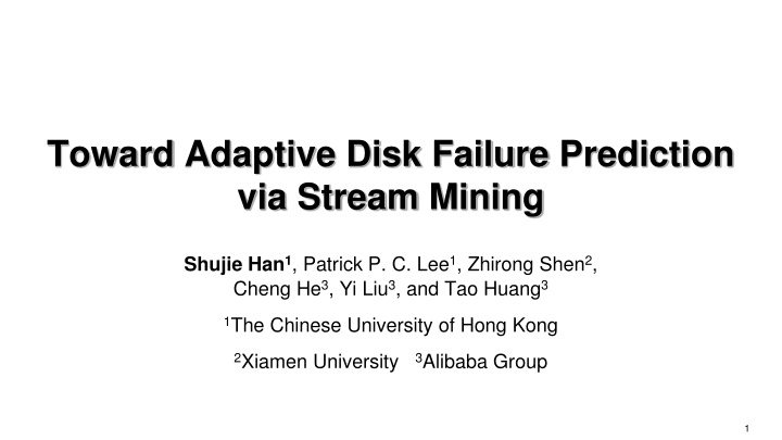 StreamDFP: Adaptive Disk Failure Prediction via Stream Mining
