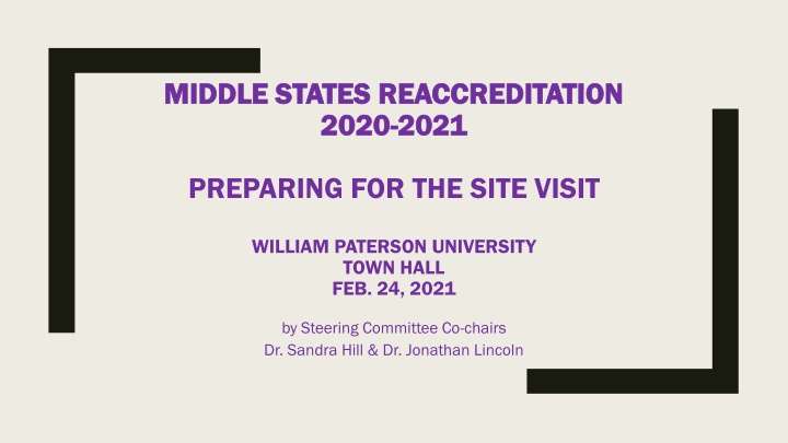 Middle States Reaccreditation Process at William Paterson University