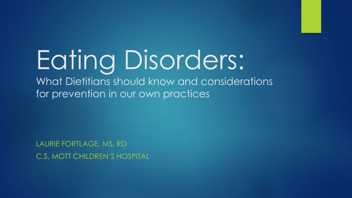 Eating Disorders: Insights for Dietitians