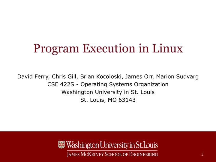 Program Execution in Linux