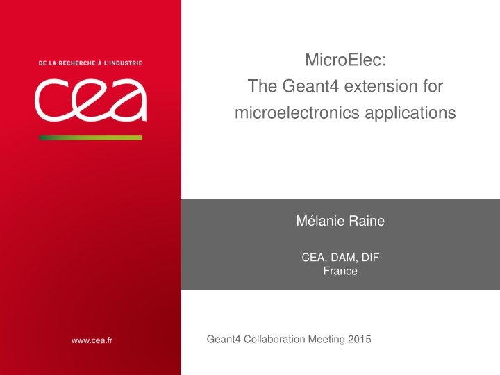Geant4 MicroElec Extension for Microelectronics Applications