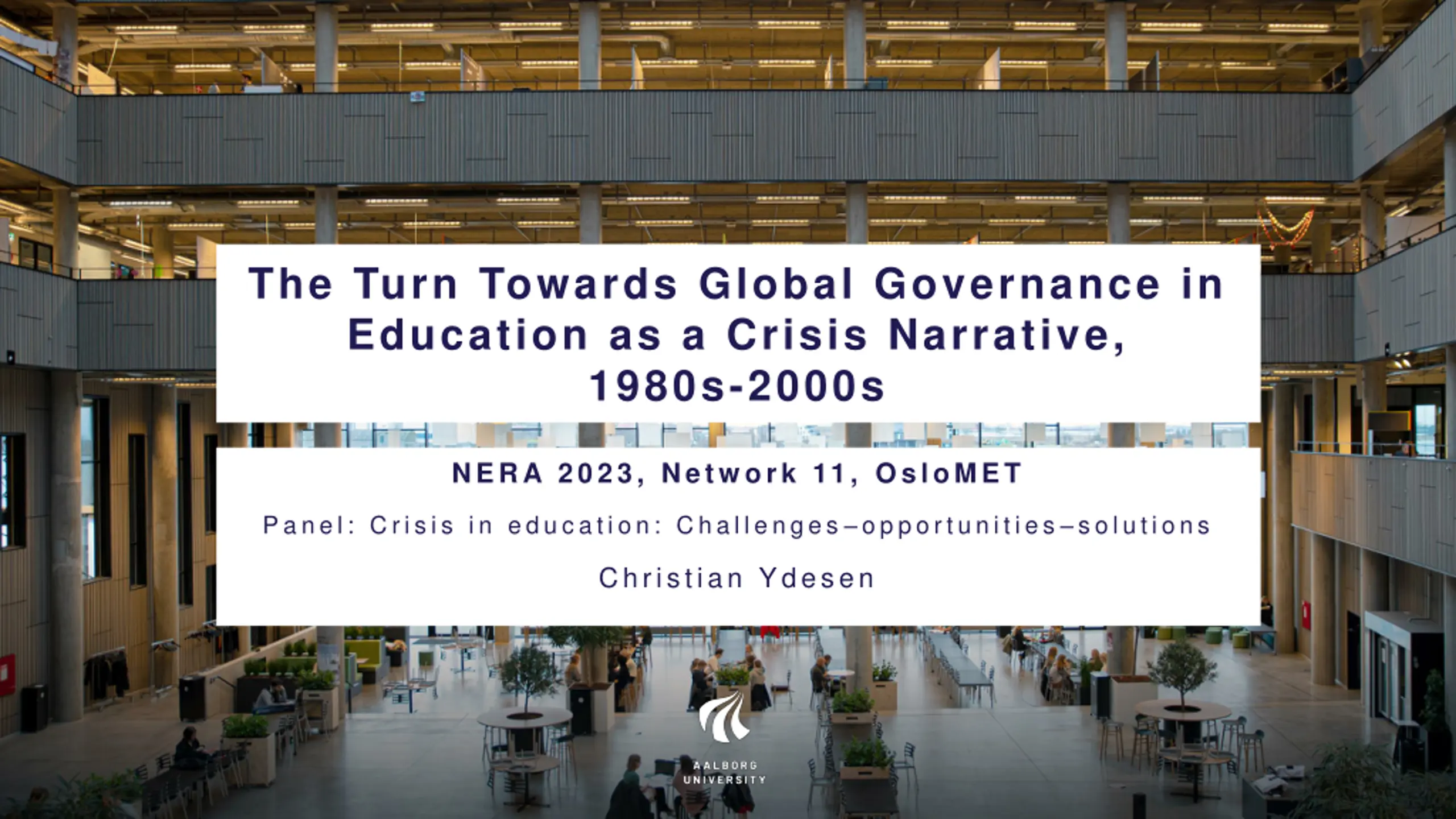 Global Governance in Education Crisis Narrative