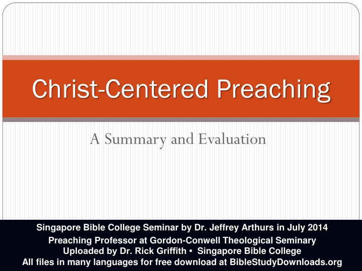 Christ-Centered Preaching in Contemporary Context