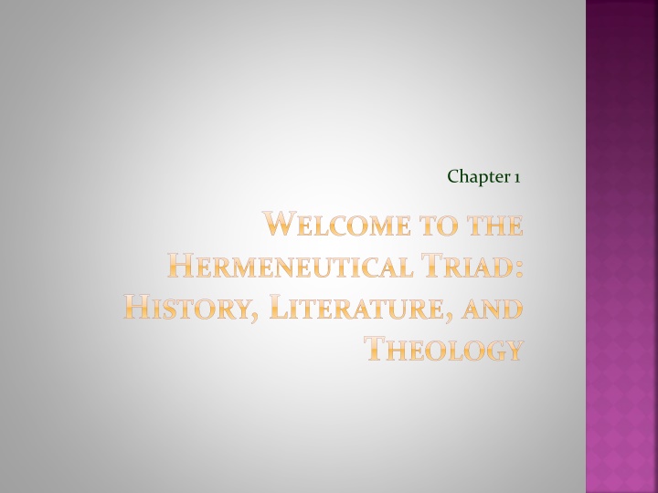 Biblical Interpretation: History, Literature, and Theology