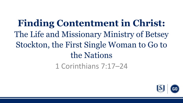 Betsey Stockton: Finding Contentment in Christ