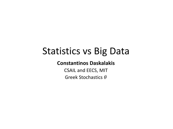 Statistics, Big Data, and High-Dimensional Distributions