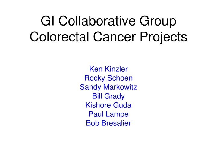 Colorectal Cancer Projects Overview