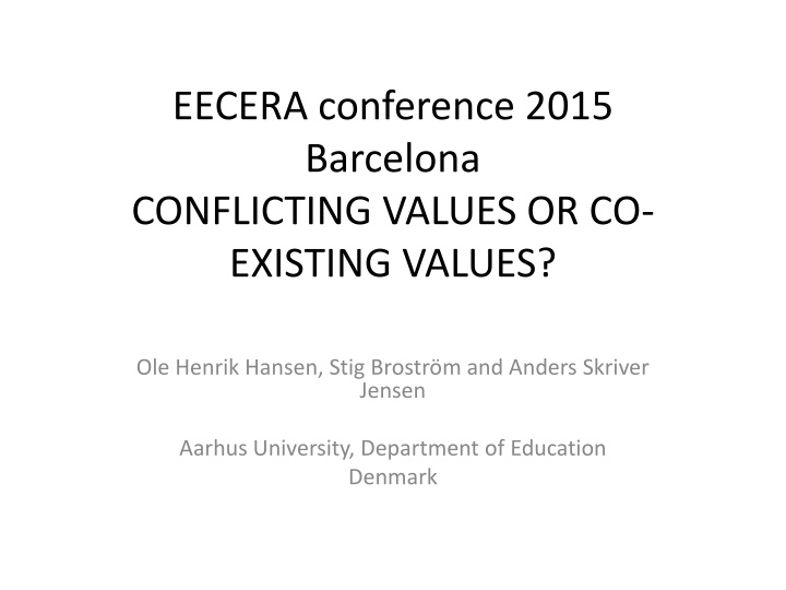 Exploring Values Education in Nordic Preschools