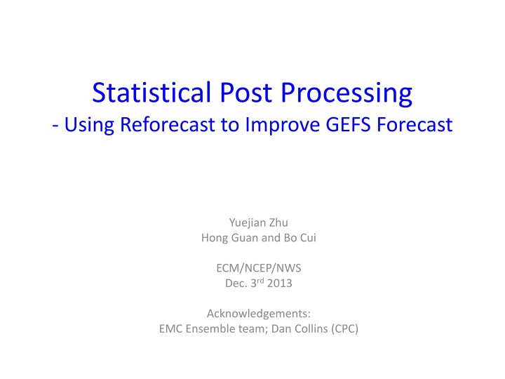 Leveraging Reforecast Data to Enhance GEFS Forecast Accuracy