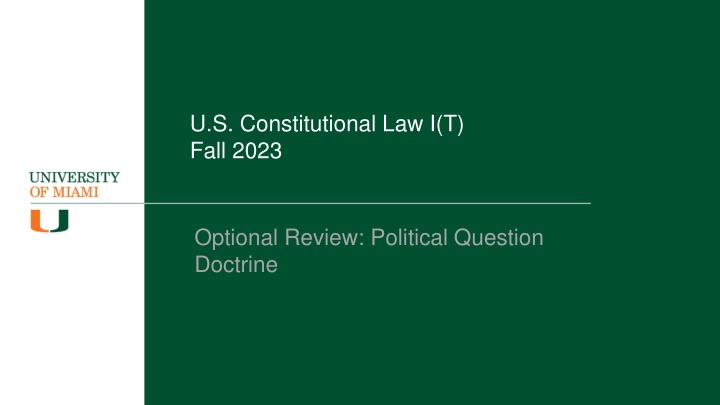 Political Question Doctrine in U.S. Constitutional Law