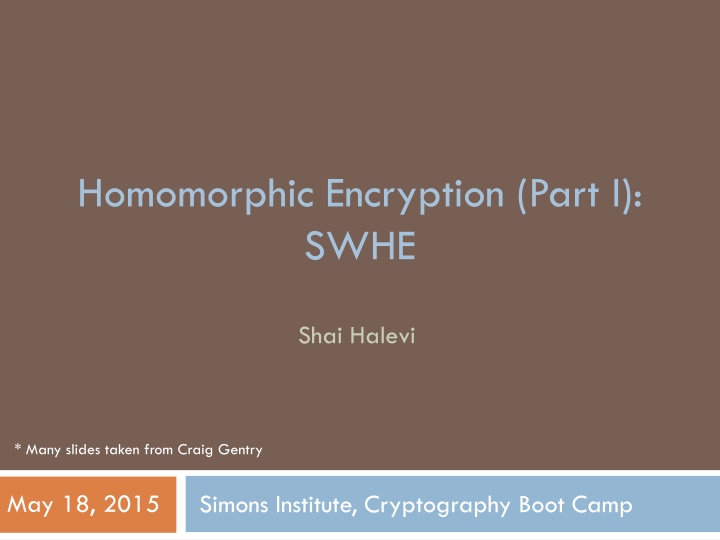 Homomorphic Encryption Overview