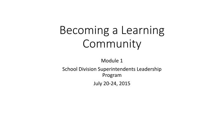Effective Group Dynamics in Learning Communities