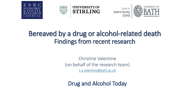 Bereaved by a Drug or Alcohol-Related Death: Recent Research Findings